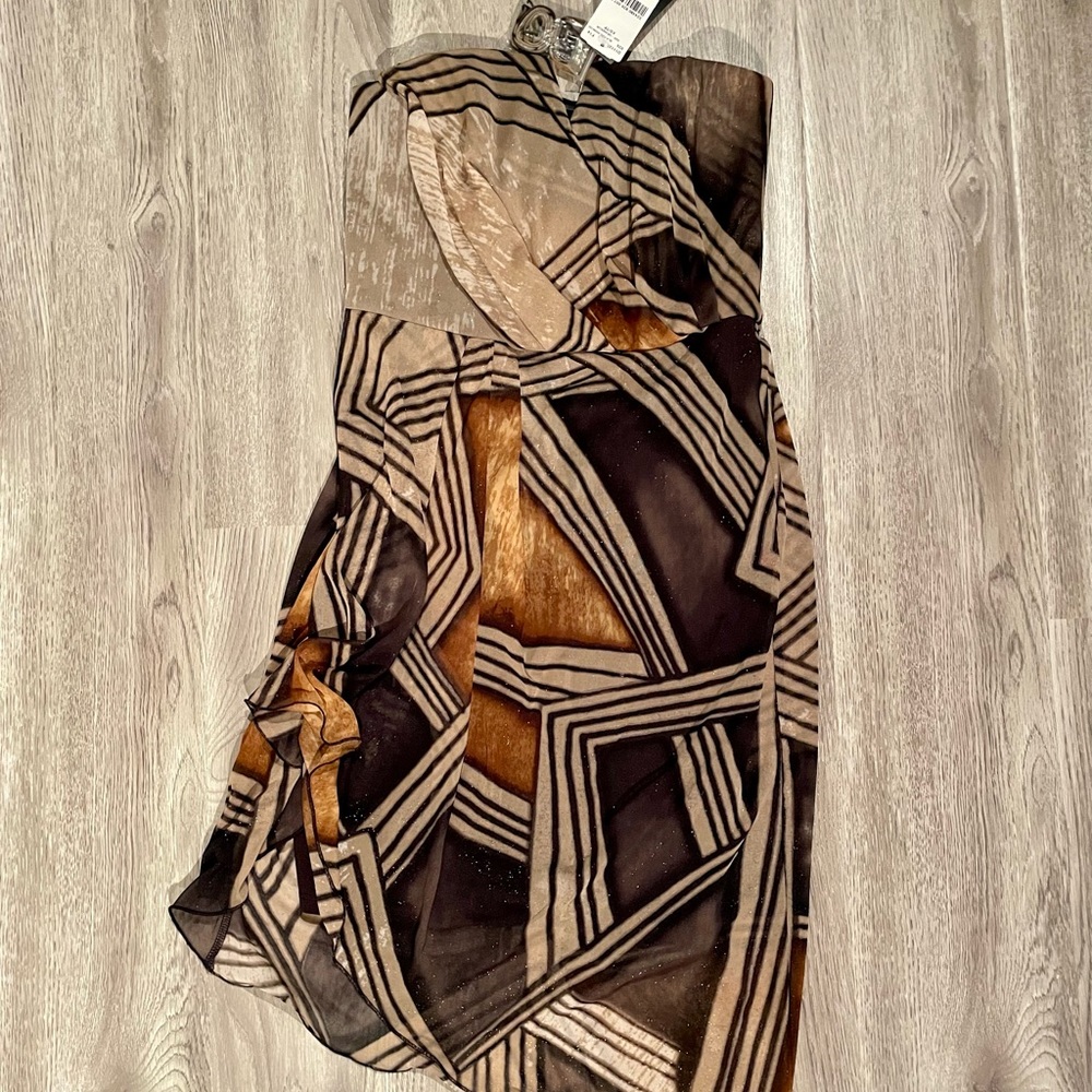 Black-Gold asymmetrical flowy dress